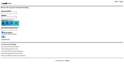 Rediff MyPage Login.